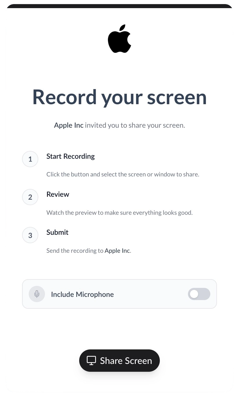 Customized workspace example for Apple