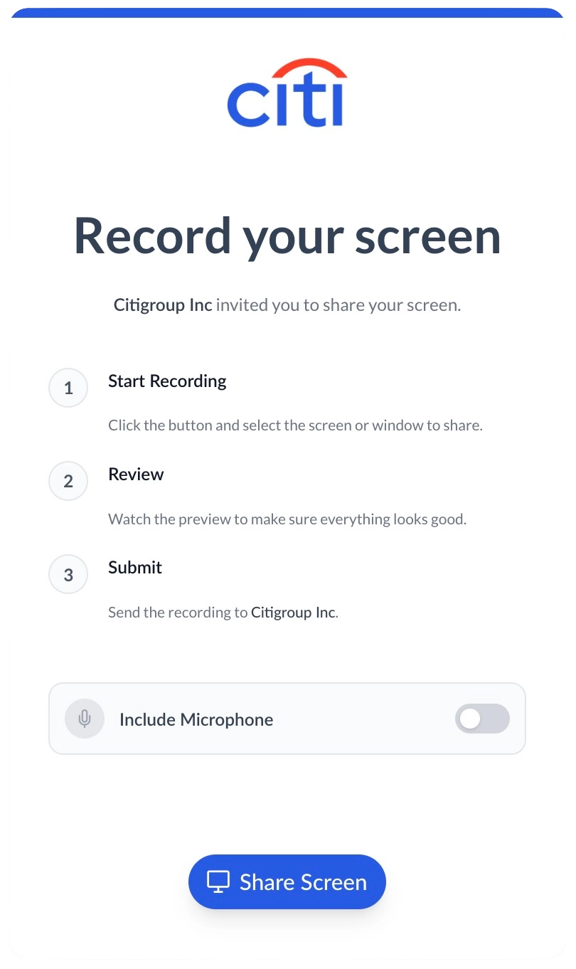 Customized workspace example for Citi