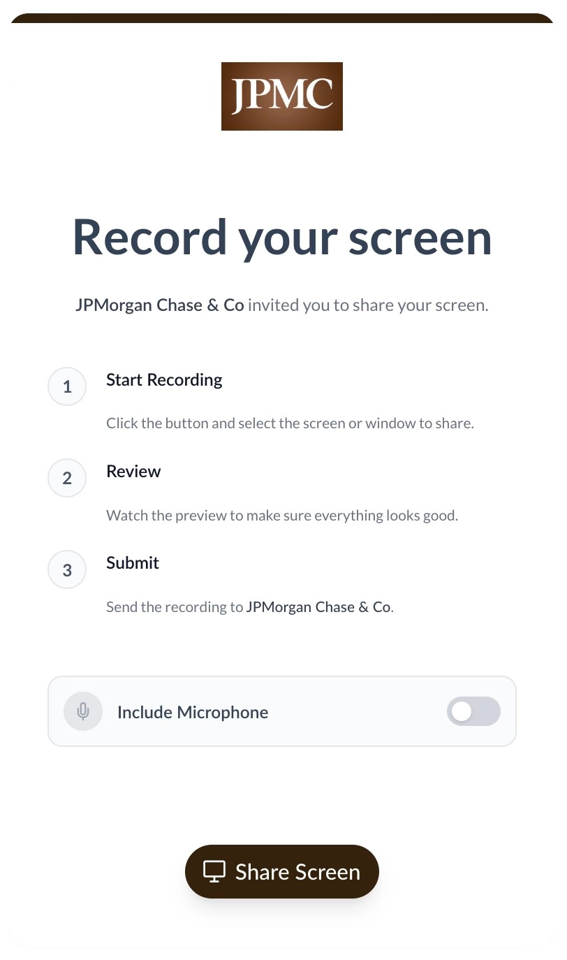 Customized workspace example for JPMorgan Chase