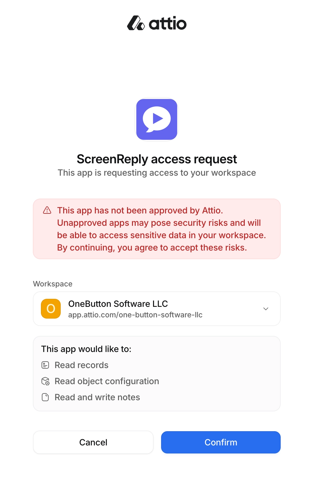 Authorize Attio Permissions