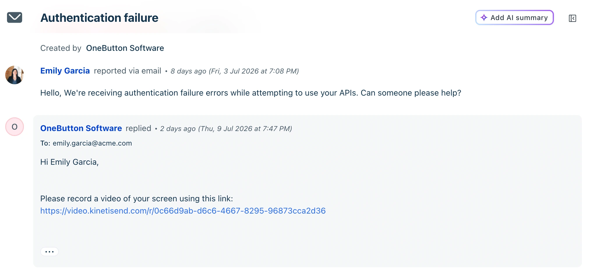 Insert the generated link into the editor