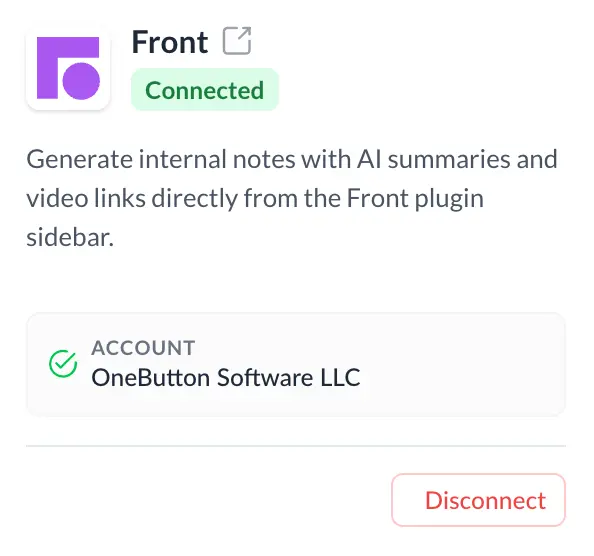 ScreenReply app ready in Front sidebar