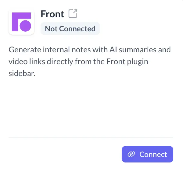 Connect Front Integration