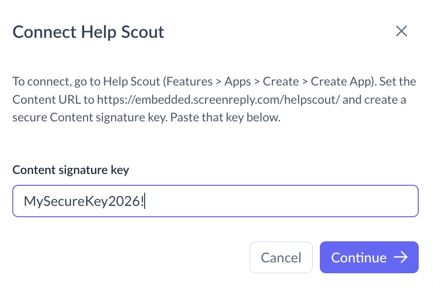 Filled Content Signature Key