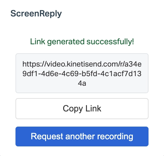 Generate recording link in Help Scout reply