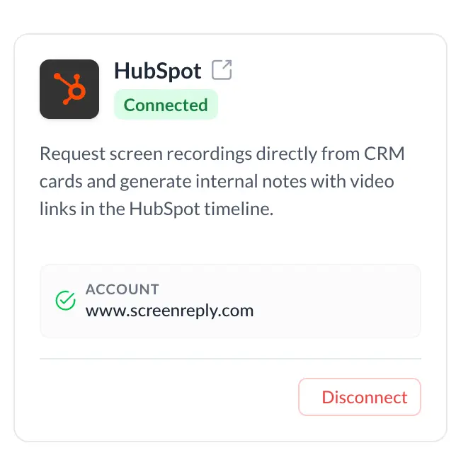 ScreenReply CRM card visible